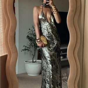 Black and gold foil dress ZARA